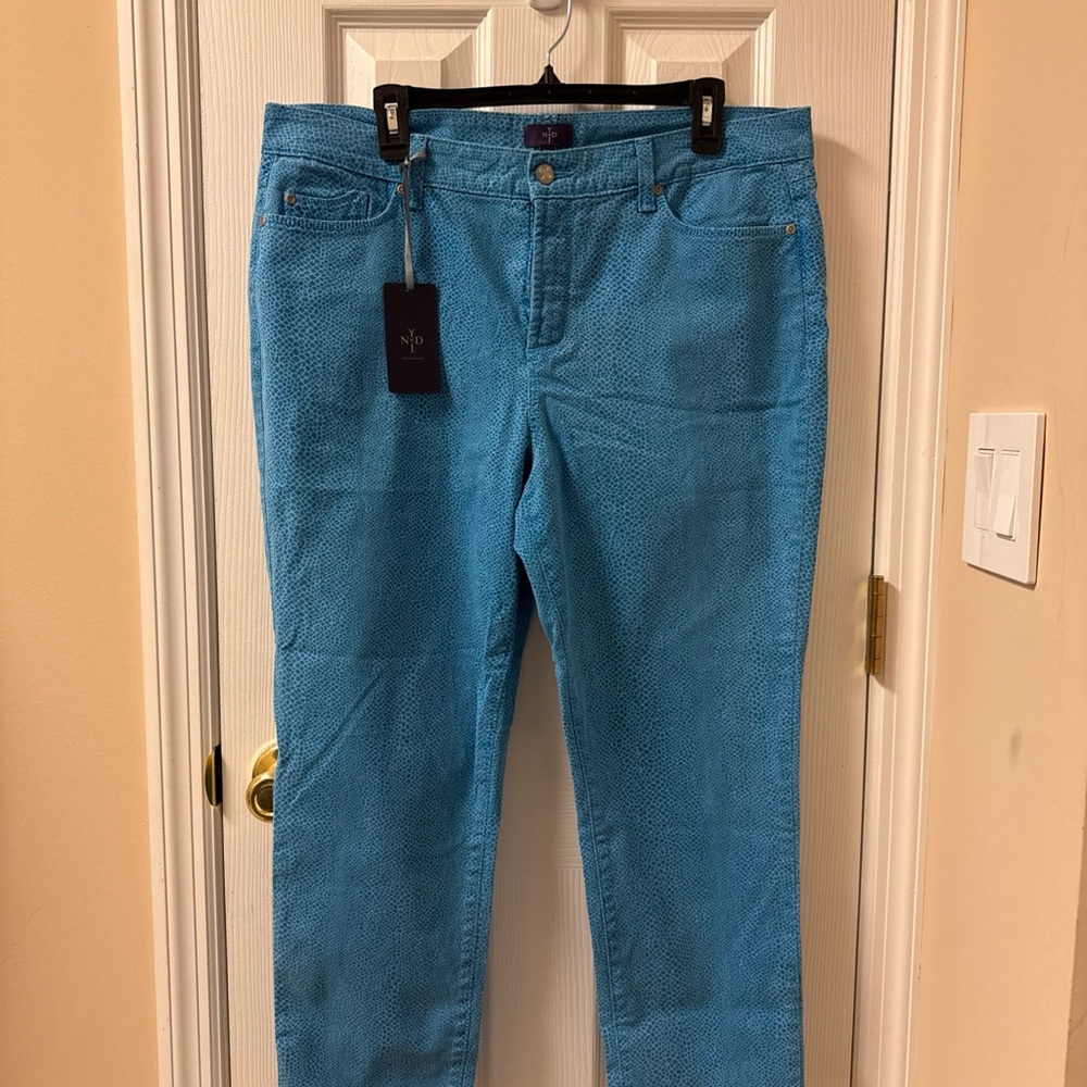 NYDJ Women's Ankle Jeans Size 16P Petites Pocket Stretch Mid Waist Mid Wash